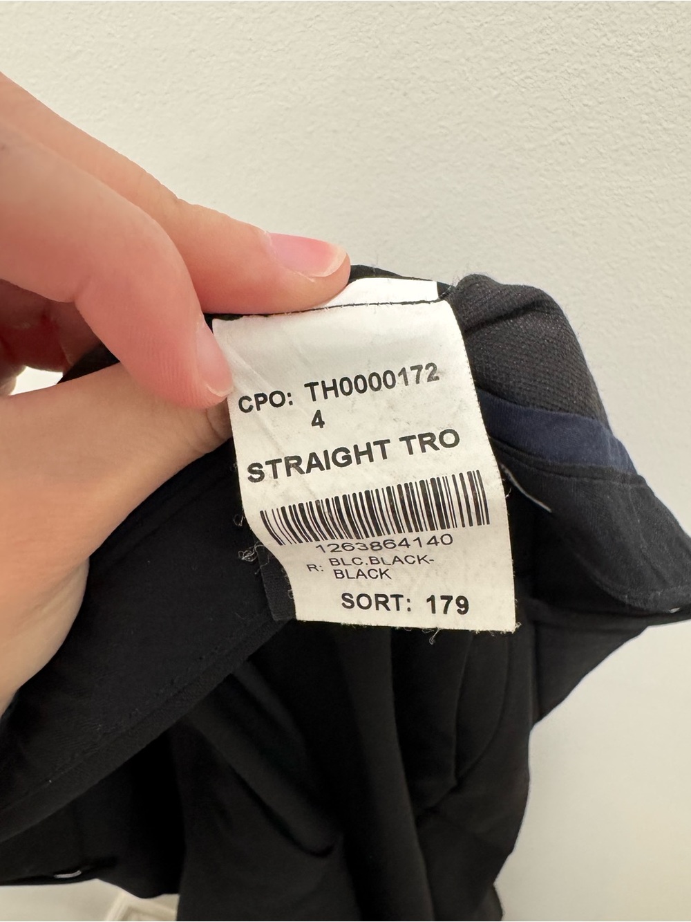 Theory Straight Tro Black Wool Blend Tailored Straight Leg Dress Pants Size 2 - Picture 10 of 11